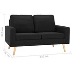 vidaXL Ensemble de canapés 2 Pièces Tissu Noir
