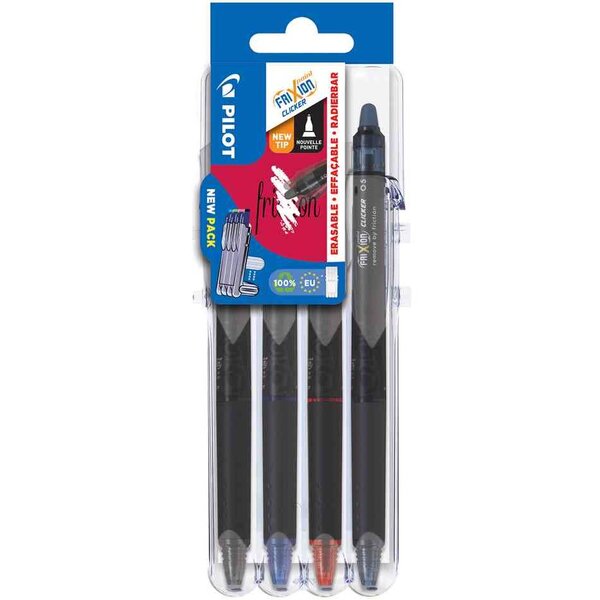 Stylo roller FRIXION POINT CLICKER Set2Go  étui de 4 PILOT