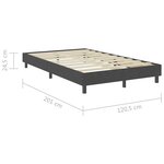 vidaXL Sommier tapissier Gris Tissu 120 x 200 cm