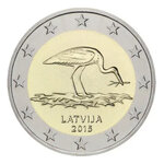 2 euros commémorative Lettonie 2015 - Cigognes noires.