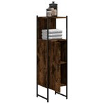 vidaXL Armoire de salle de bain chêne fumé 33x33x120 5 cm