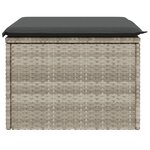 vidaXL Tabouret de jardin coussin gris clair 55x55x37cm résine tressée