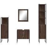 vidaXL Ensemble d'armoires de salle de bain 4 Pièces chêne marron