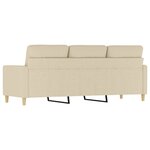 vidaXL Canapé à 3 places Crème 180 cm Tissu