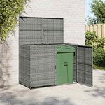 vidaXL Abri de poubelle double Résine tressée Anthracite 148x77x111cm
