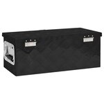 vidaXL Boîte de rangement Noir 60x23 5x23 cm Aluminium