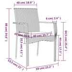 vidaXL Ensemble à manger jardin 9Pièces et coussins noir résine tressée