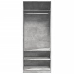 vidaXL Garde-robe gris béton 80x50x200 cm bois d'ingénierie