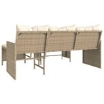 vidaXL Canapé de jardin avec table et coussins en forme de L beige