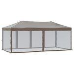 vidaXL Tente de réception pliable avec parois Taupe 3x6 m