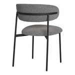2 chaises en boucle gris clair avec pieds noirs