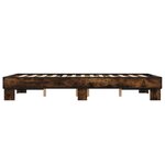 vidaXL Cadre de lit chêne marron 140x200 cm bois d'ingénierie et métal