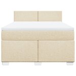 vidaXL Sommier à lattes de lit avec matelas Crème 140x190 cm Tissu