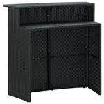 vidaXL Ensemble de bar de jardin avec coussins 3 Pièces Noir