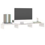vidaXL Support de moniteur Blanc 80x24x10 5 cm Bois de pin solide