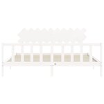 vidaXL Cadre de lit avec tête de lit blanc 200x200 cm bois massif