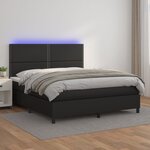 vidaXL Sommier à lattes de lit avec matelas et LED Noir 160x200 cm
