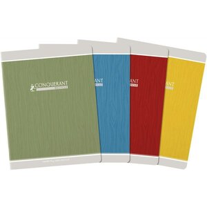 Cahier piqûre 48 pages seyès 90 g papier et couverture recyclés format 17 x 22 cm CONQUERANT RECYCLE