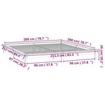 vidaXL Cadre de lit à LED gris 200x200 cm bois massif