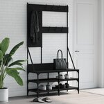 vidaXL Porte-vêtements et rangement des chaussures noir 100x40x184 cm