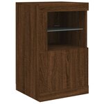 vidaXL Armoires latérales et lumières LED 2 Pièces chêne marron