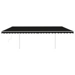 vidaXL Auvent automatique rétractable avec poteaux 6x3 m Anthracite