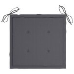vidaXL Chaise à bascule avec coussin anthracite Bois de teck solide