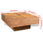 vidaXL Table basse carrée Marron Bois massif de manguier