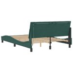 vidaXL Cadre de lit avec lumières LED vert foncé 140x190 cm velours