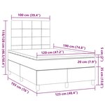 vidaXL Sommier à lattes de lit matelas et LED noir 120x190 cm tissu
