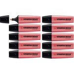 Surligneur BOSS ORIGINAL Rechargeable Pointe Biseautée 2-5 mm Rouge x 10 STABILO