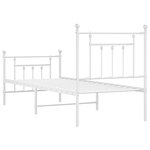 vidaXL Cadre de lit métal avec tête de lit/pied de lit blanc 75x190 cm