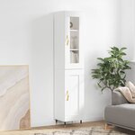 vidaXL Buffet haut Blanc 34 5x34x180 cm Bois d'ingénierie