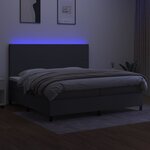 vidaXL Sommier à lattes de lit et matelas et LED Gris foncé 200x200 cm