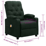 vidaXL Fauteuil de massage Vert foncé Tissu