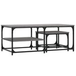vidaXL Tables basses gigognes 2 Pièces sonoma gris bois d'ingénierie