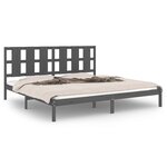 vidaXL Cadre de lit Gris Bois de pin massif 200x200 cm