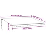 vidaXL Auvent rétractable automatique bordeaux 500x350 cm