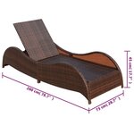 vidaXL Chaise longue avec coussin Résine tressée Marron