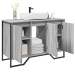 vidaXL Armoire lavabo de salle de bain sonoma gris 91x35x60 cm
