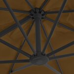 vidaXL Parasol avec base portable Taupe