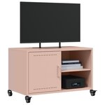 vidaXL Meuble TV rose 68x39x43 5 cm acier laminé à froid