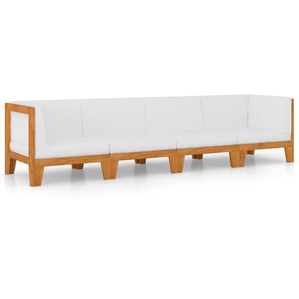 vidaXL Salon de jardin 4 Pièces avec coussins Bois d'acacia solide