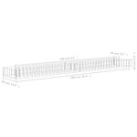 vidaXL Lit surélevé à gabion Acier galvanisé 180x30x10 cm