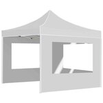 vidaXL Tente de réception pliable avec parois Aluminium 2x2 m Blanc