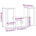 vidaXL Ensemble de meubles TV 3 Pièces Chêne fumé Bois d'ingénierie