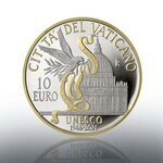 Pièce de monnaie 10 euro Vatican 2021 argent BE – UNESCO (reliefs dorés)