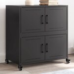 vidaXL Buffet noir 68x39x72 cm acier laminé à froid