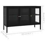 vidaXL Buffet Noir 105x35x70 cm Acier et verre