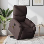 vidaXL Fauteuil inclinable de massage électrique Marron foncé Tissu